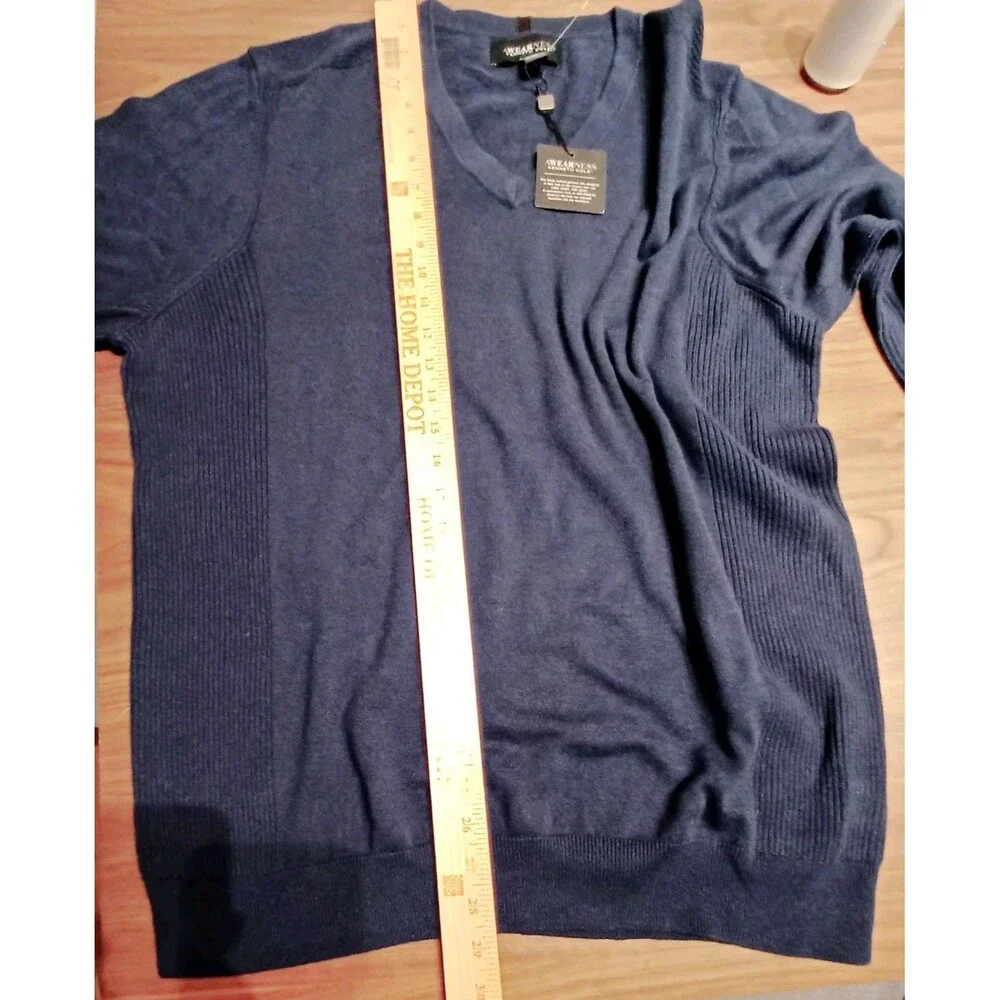Kenneth Cole Men's Blue NWT Awareness V-neck  Pullover Sweater Size XXL
